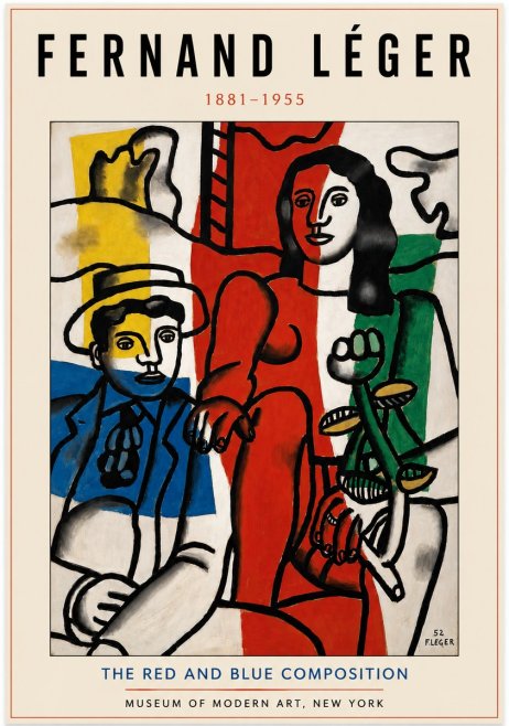 Fernand Léger The Red and Blue Composition No3 - Plakat