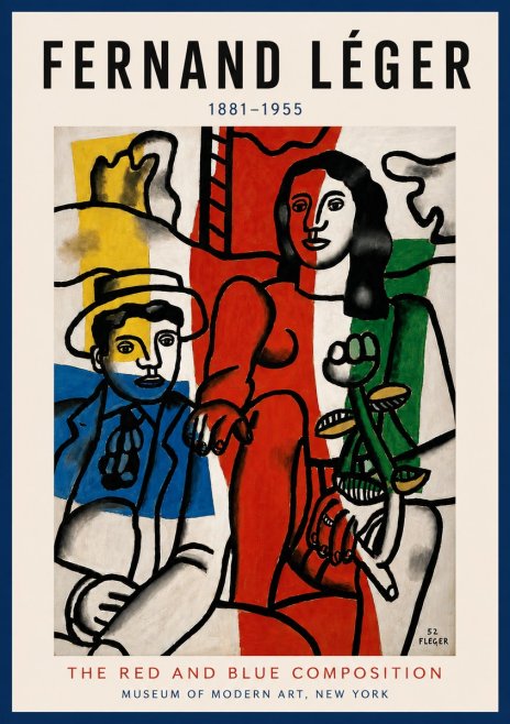Fernand Léger The Red and Blue Composition No5 - Plakat