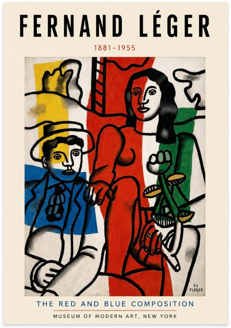 Fernand Léger The Red and Blue Composition No6 - Plakat