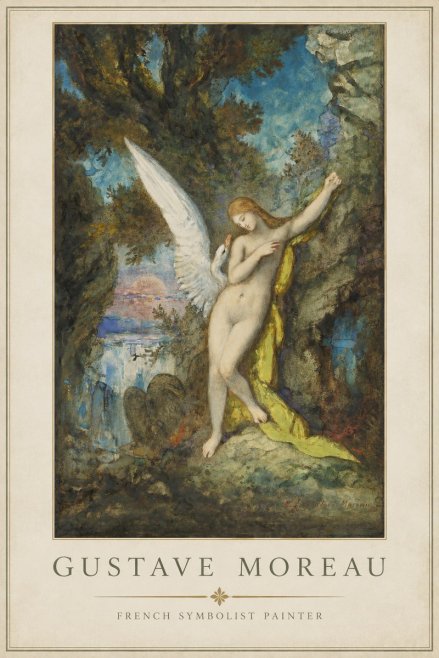 Gustave Moreau Leda and the Swan No1 - Plakat