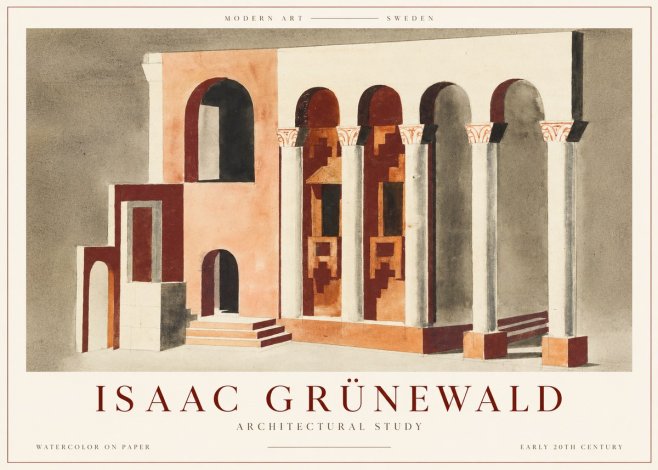 Isaac Grünewald Architectural Study I No2 - Plakat