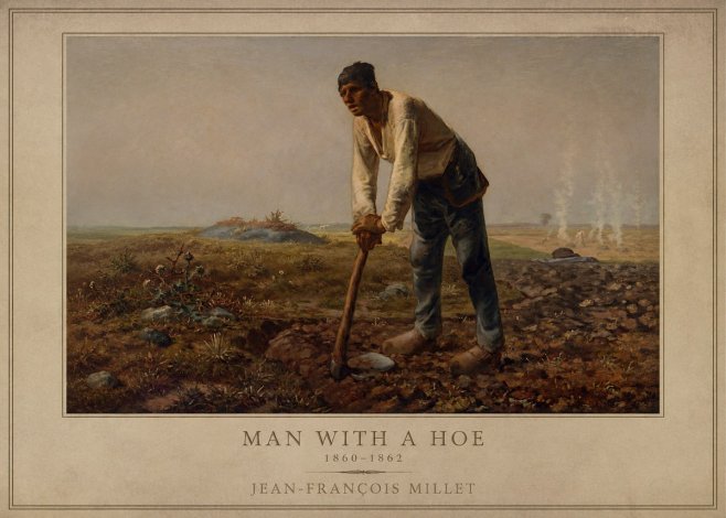 Jean-François Millet Man with a Hoe No1 - Plakat