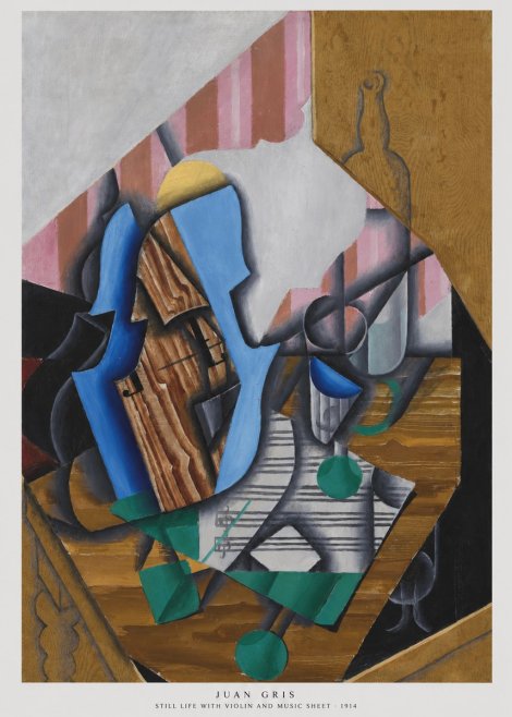 Juan Gris Still Life with Violin and Music Sheet No6 - Plakat