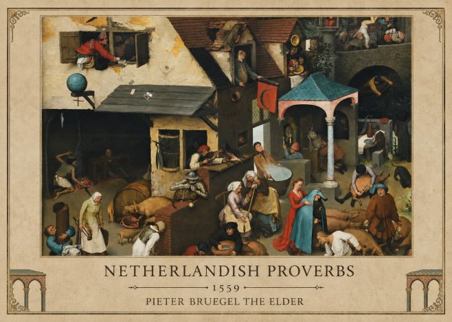 Pieter Bruegel Netherlandish Proverbs VII No1 - Plakat
