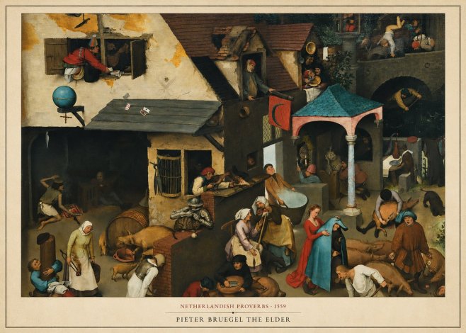 Pieter Bruegel Netherlandish Proverbs VII No6 - Plakat