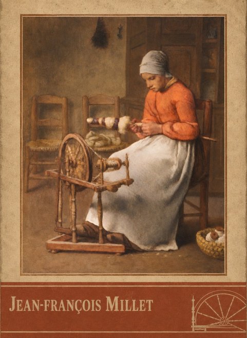 Jean-François Millet Woman Spinning No2 - Plakat