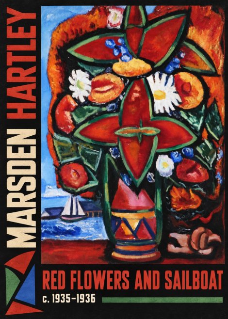 Marsden Hartley Red Flowers and Sailboat No3 - Plakat