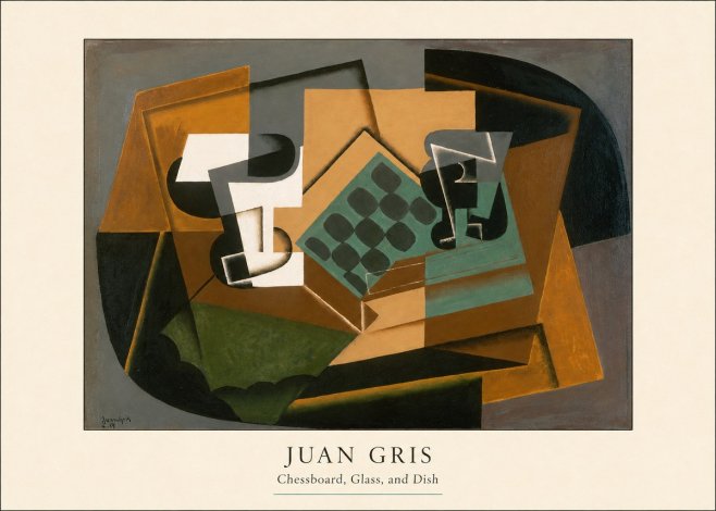 Juan Gris Chessboard, Glass, and Dish No4 - Plakat