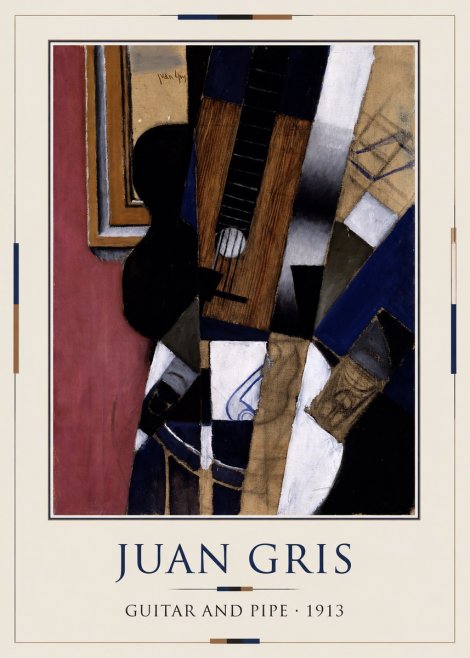 Juan Gris Guitar and Pipe II No3 - Plakat