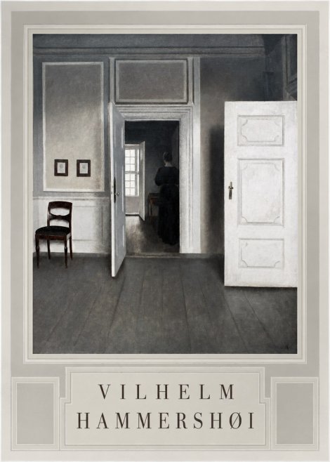Vilhelm Hammershøi Interior with a Woman Seen from Behind No3 - Plakat