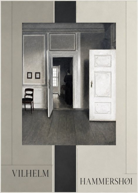 Vilhelm Hammershøi Interior with a Woman Seen from Behind No4 - Plakat