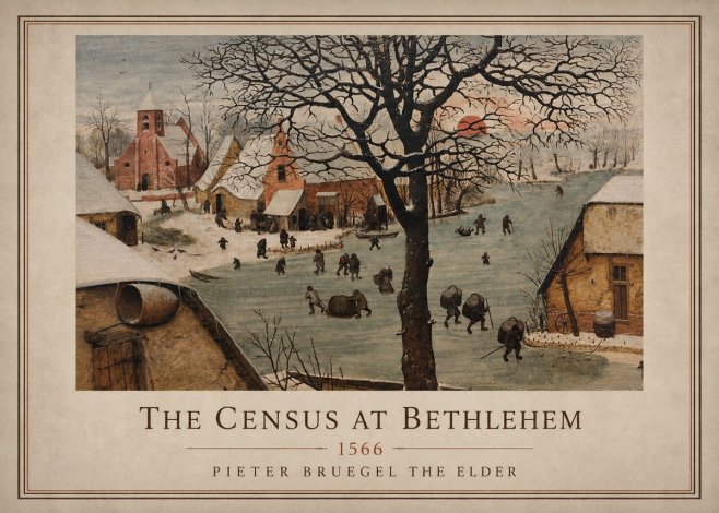Pieter Bruegel The Census at Bethlehem V No4 - Plakat