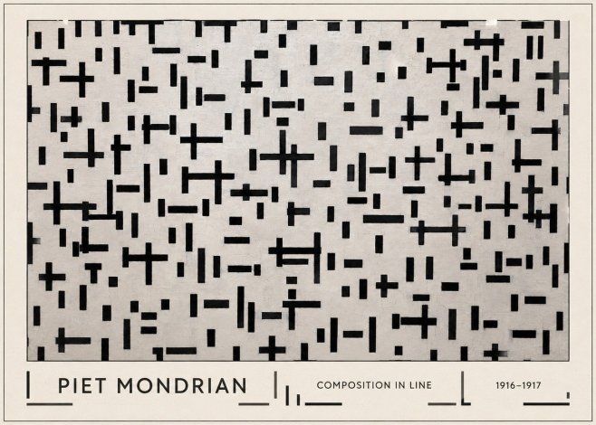 Piet Mondrian Composition in Line No1 - Plakat