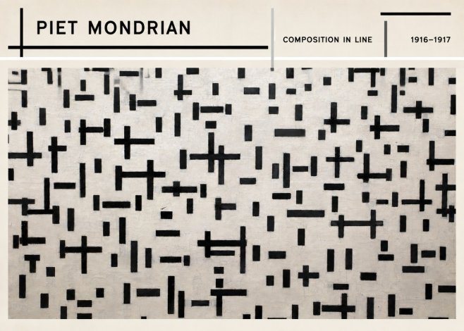 Piet Mondrian Composition in Line No3 - Plakat