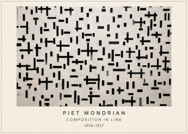 Piet Mondrian Composition in Line No4 - Plakat