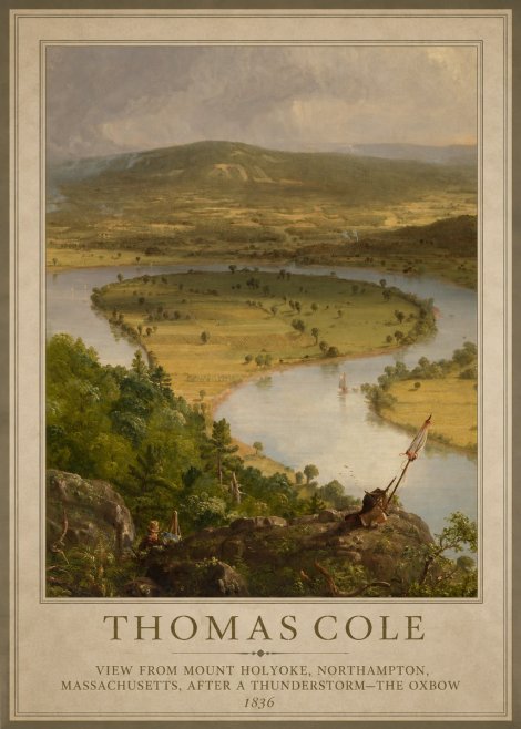 Thomas Cole View from Mount Holyoke, Northampton, Massachusetts, After a Thunderstorm—the Oxbow III No1 - Plakat