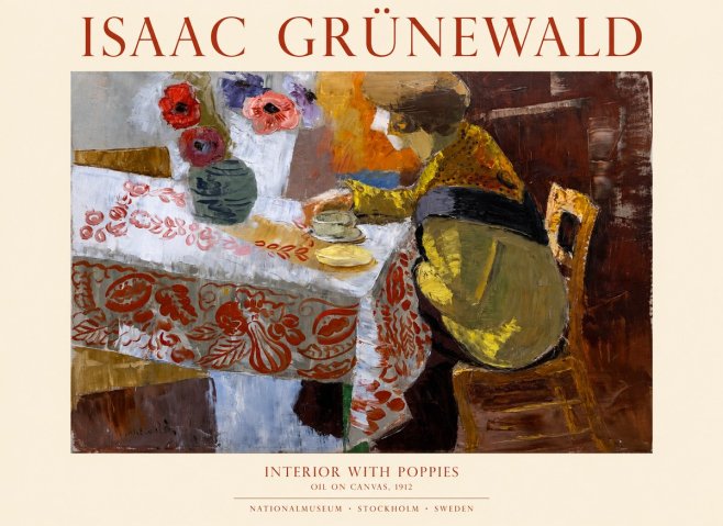 Isaac Grünewald Interior with Poppies No1 - Plakat