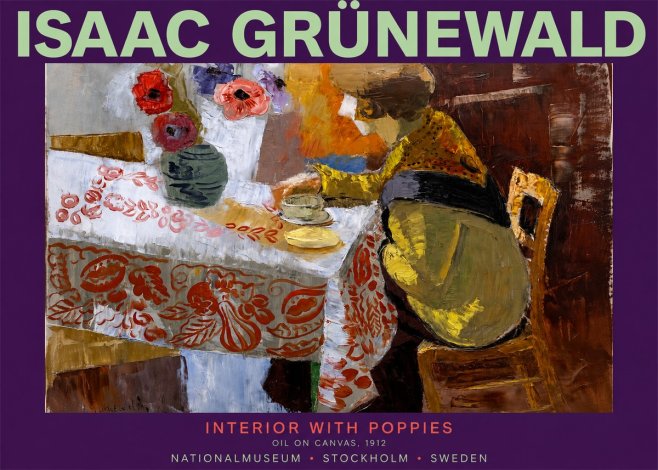 Isaac Grünewald Interior with Poppies No2 - Plakat