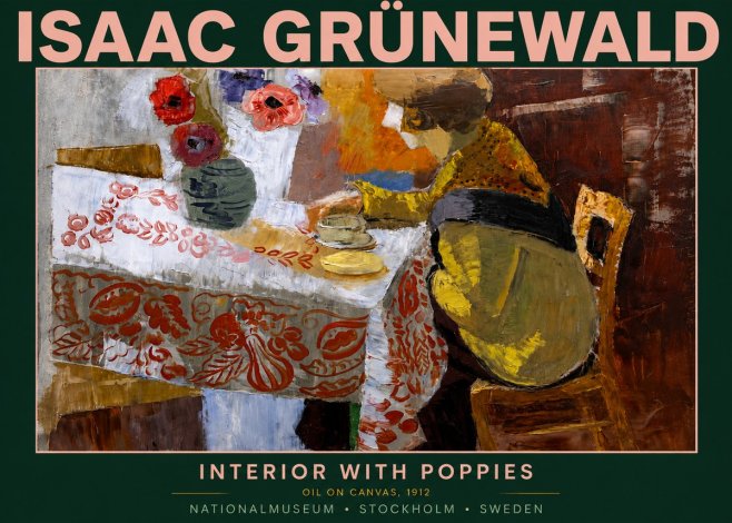 Isaac Grünewald Interior with Poppies No5 - Plakat