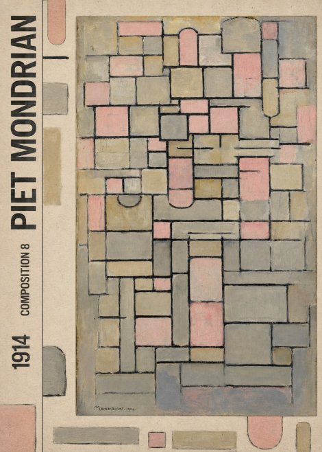 Piet Mondrian Composition 8 No5 - Plakat