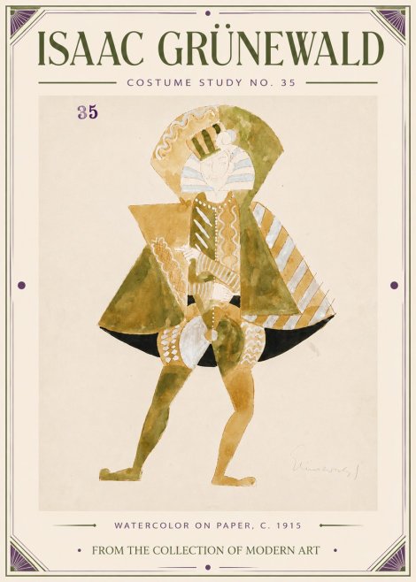 Isaac Grünewald Costume Study No. 35 No4 - Plakat