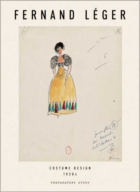 Fernand Léger Costume Design 1920S Preparatory Study No1 - Plakat