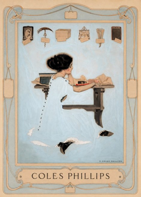 Coles Phillips Thinking of Him No5 - Plakat