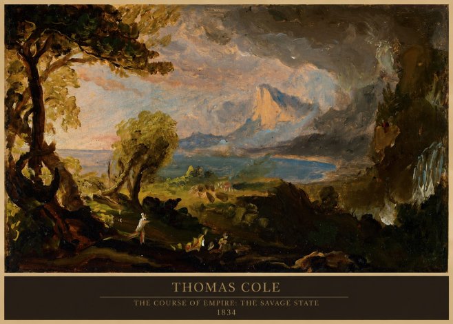 Thomas Cole The Course of Empire: the Savage State II No6 - Plakat