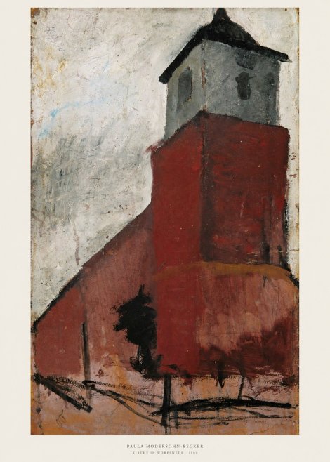Paula Modersohn-Becker Kirche in Worpswede No6 - Plakat