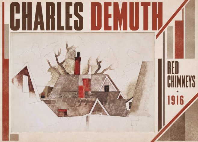 Charles Demuth Red Chimneys No4 - Plakat