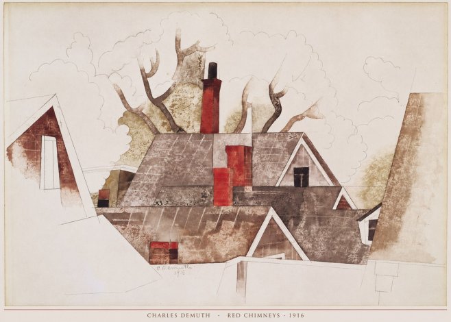 Charles Demuth Red Chimneys No6 - Plakat