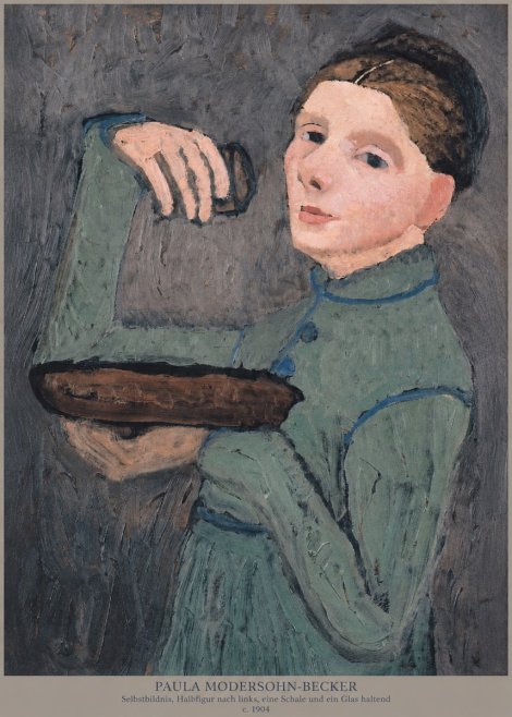 Paula Modersohn-Becker Selbstbildnis, Halbfigur Nach Links, Eine Schale Und Ein Glas Haltend No6 - Plakat