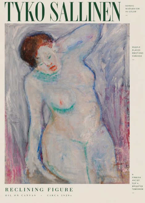 Tyko Sallinen Reclining Figure No4 - Plakat