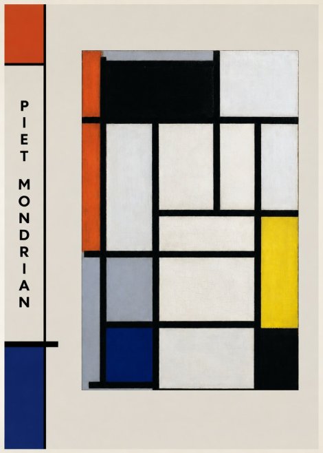 Piet Mondrian Composition with Red, Blue and Yellow No2 - Plakat