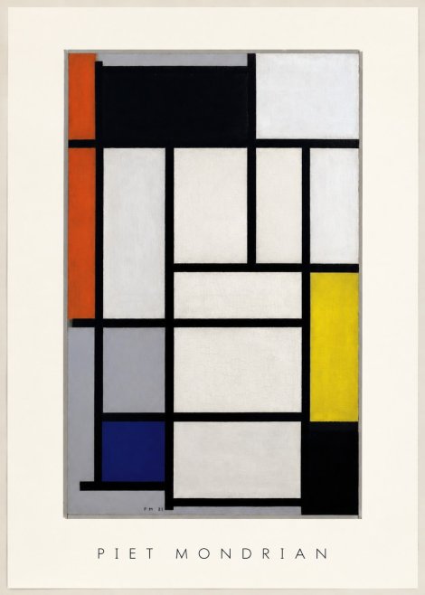 Piet Mondrian Composition with Red, Blue and Yellow No3 - Plakat
