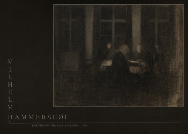 Vilhelm Hammershøi Evening in the Sitting Room No6 - Plakat