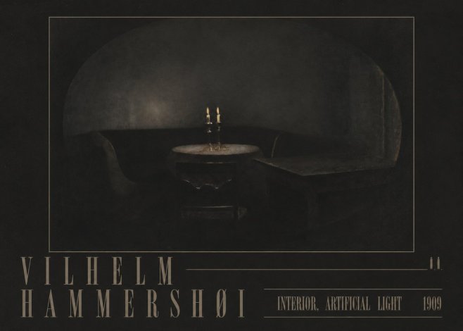 Vilhelm Hammershøi Interior, Artificial Light No4 - Plakat