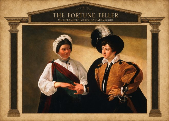 Michelangelo Merisi da Caravaggio The Fortune Teller III No4 - Plakat