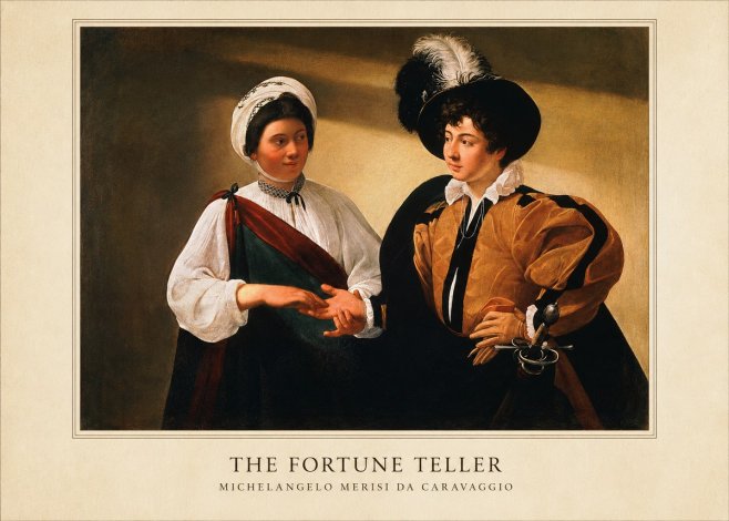 Michelangelo Merisi da Caravaggio The Fortune Teller III No6 - Plakat