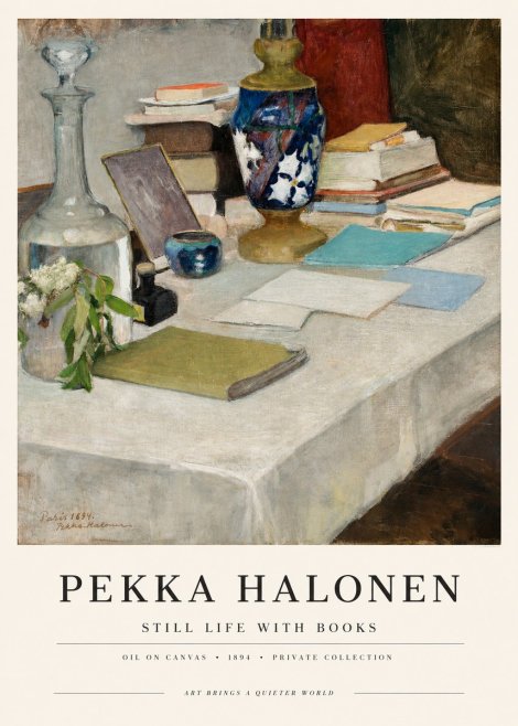 Pekka Halonen Still Life with Books No1 - Plakat