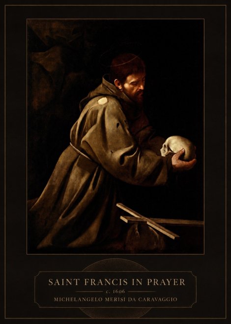 Michelangelo Merisi da Caravaggio Saint Francis in Prayer II No3 - Plakat