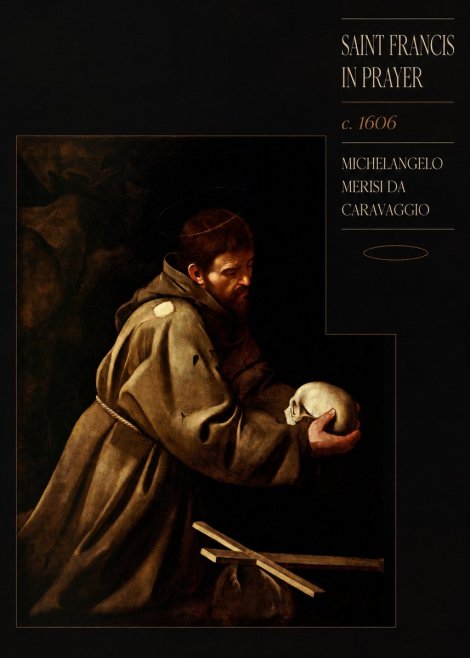 Michelangelo Merisi da Caravaggio Saint Francis in Prayer II No4 - Plakat