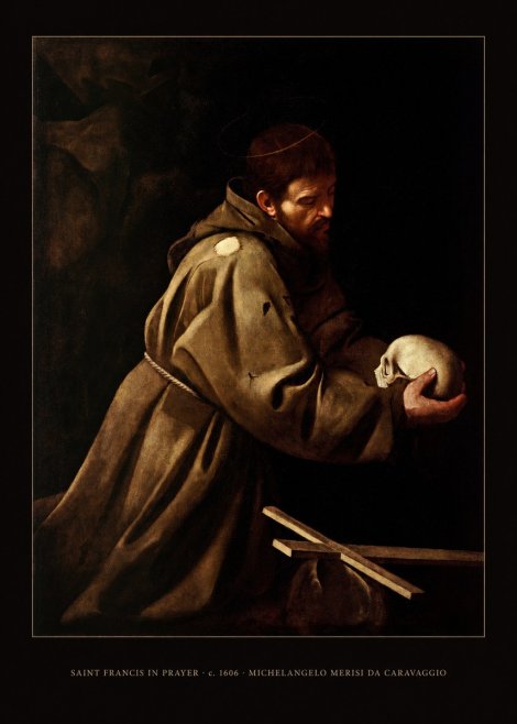 Michelangelo Merisi da Caravaggio Saint Francis in Prayer II No5 - Plakat