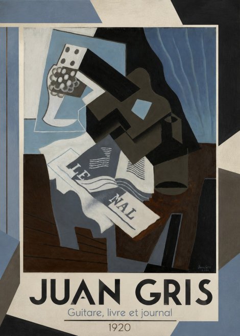 Juan Gris Guitare, Livre Et Journal No1 - Plakat