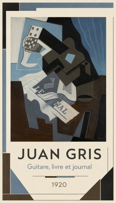 Juan Gris Guitare, Livre Et Journal No3 - Plakat
