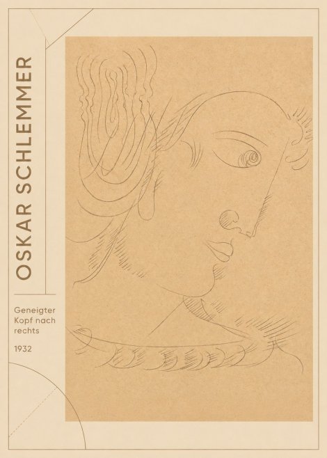 Oskar Schlemmer Geneigter Kopf Nach Rechts No2 - Plakat