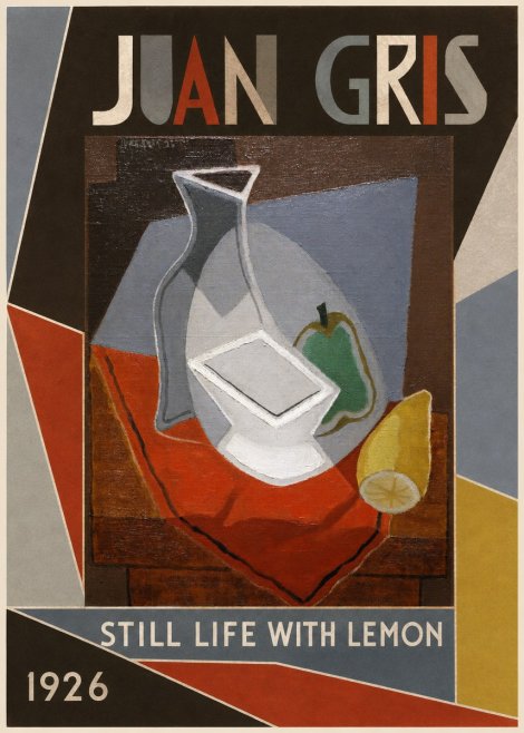 Juan Gris Still Life with Lemon No1 - Plakat