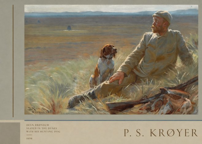 P.S. Krøyer Degn Brøndum Seated in the Dunes with His Hunting Dog No2 - Plakat