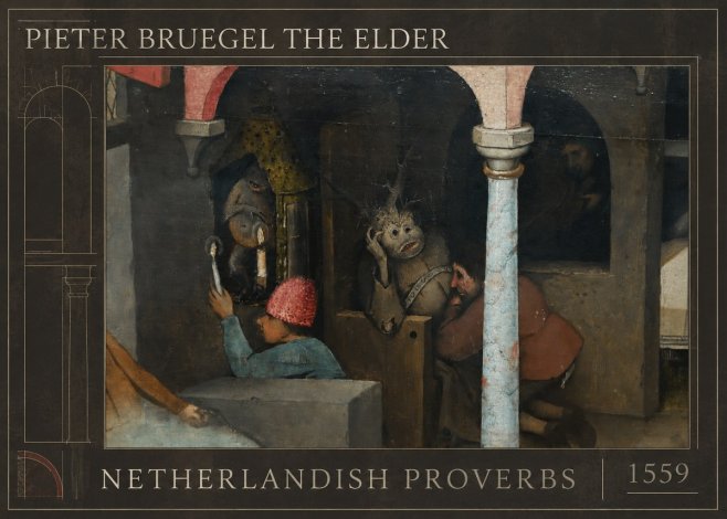 Pieter Bruegel Netherlandish Proverbs IX No1 - Plakat