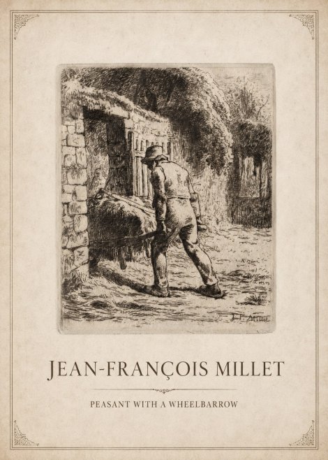 Jean-François Millet Peasant with a Wheelbarrow No1 - Plakat